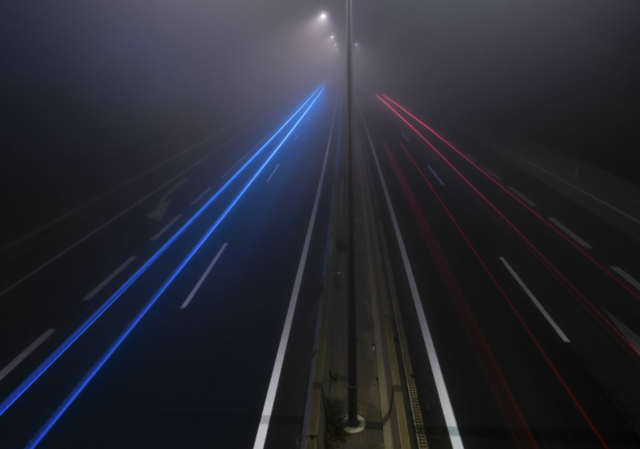 Licht Autobahn rot und blau